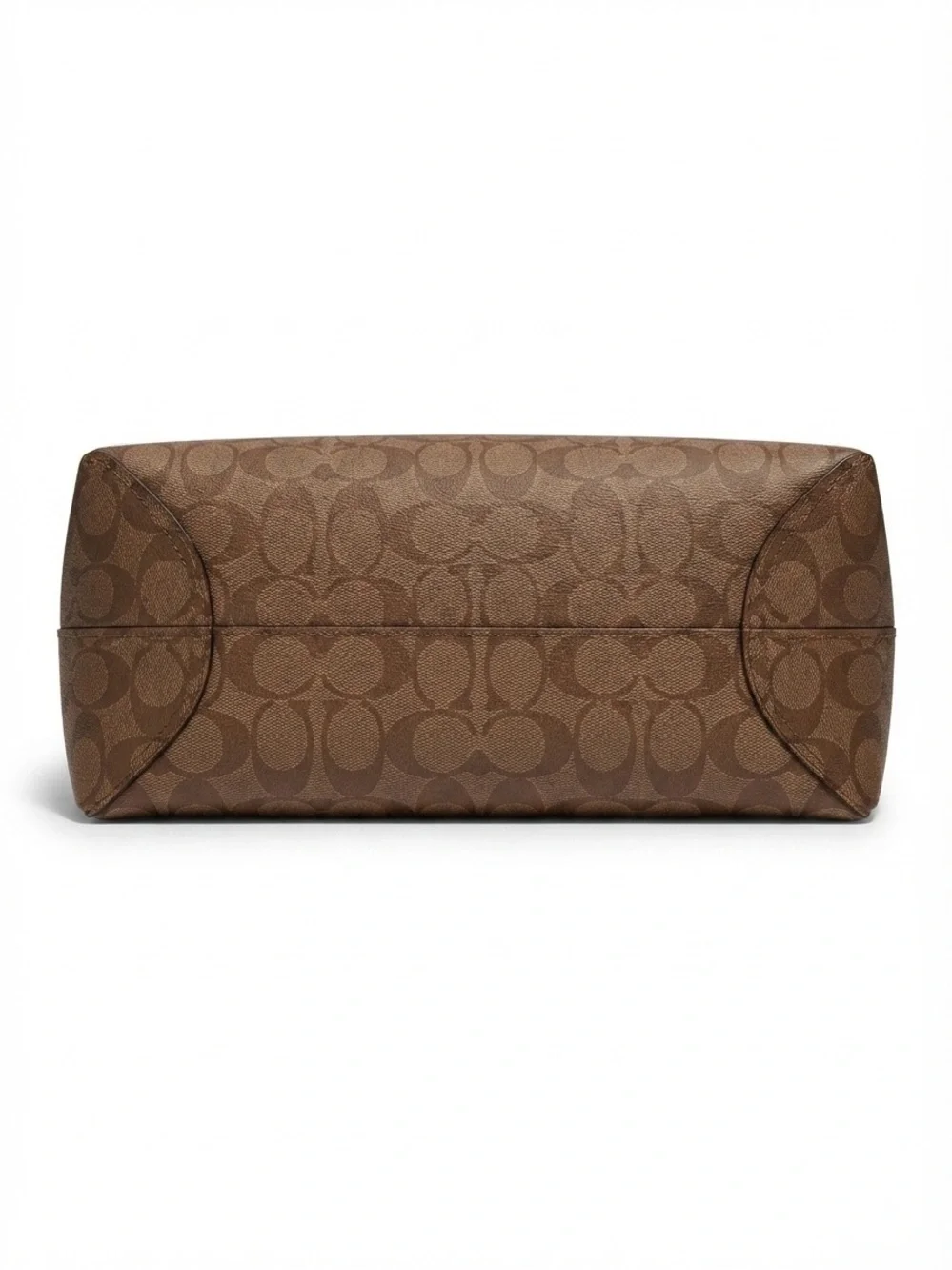 Coach Reversible City Tote in Signature Canvas Khaki Saddle Brown with pouch